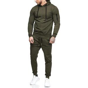 Men's Tracksuit 2 Piece Hooded Athletic Sweatsuits Casual Running Jogging Sport
